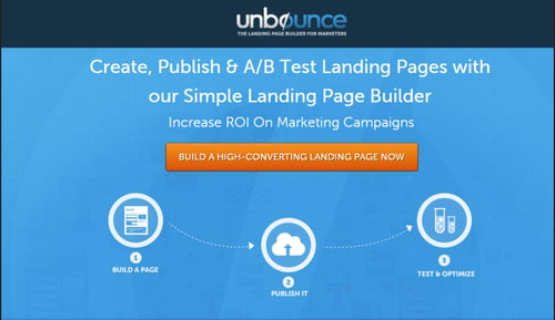 light colored background call to action from Unbounce