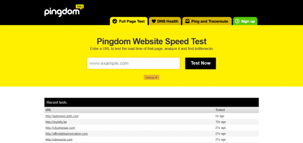 Pingdom Website speed test tool for Quality Assurance testing