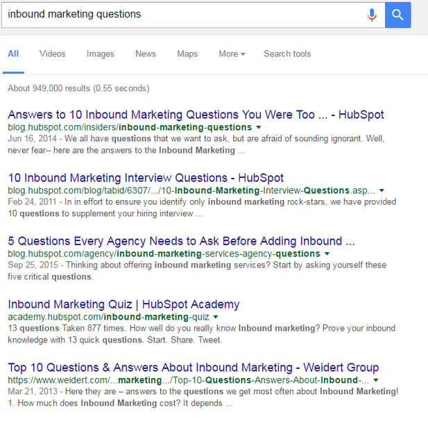 inbound marketing questions